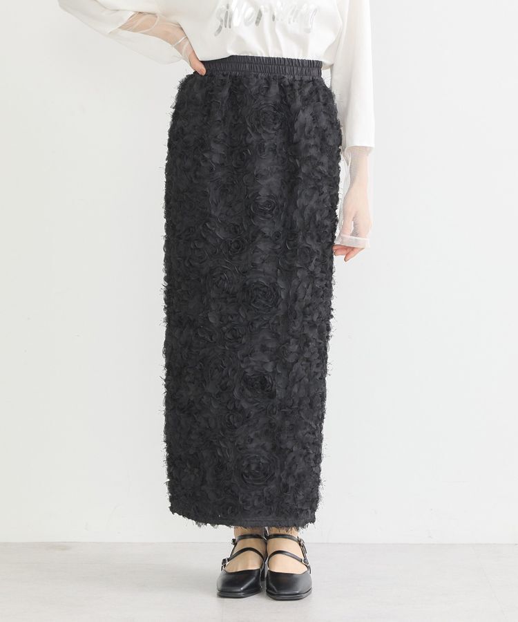 earth music&ecology「フラワーチュールナロースカート」|タイト|