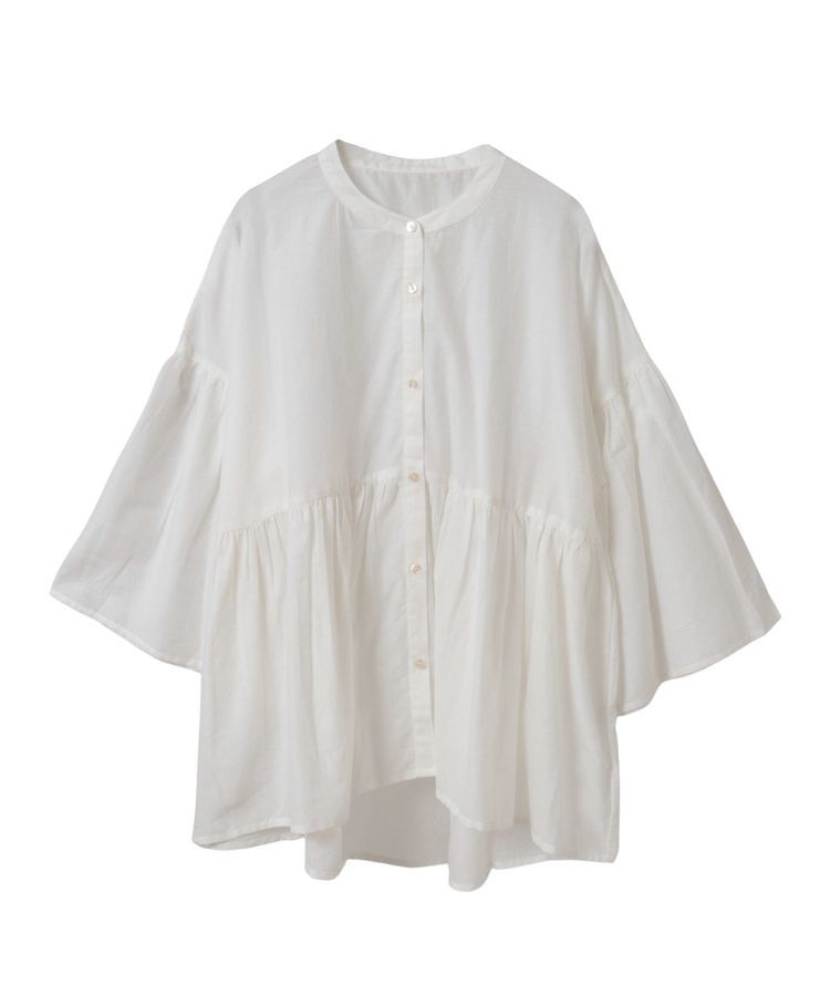 earth music&ecology「コットンボイルギャザーシャツ」|シャツ・ブラウス|