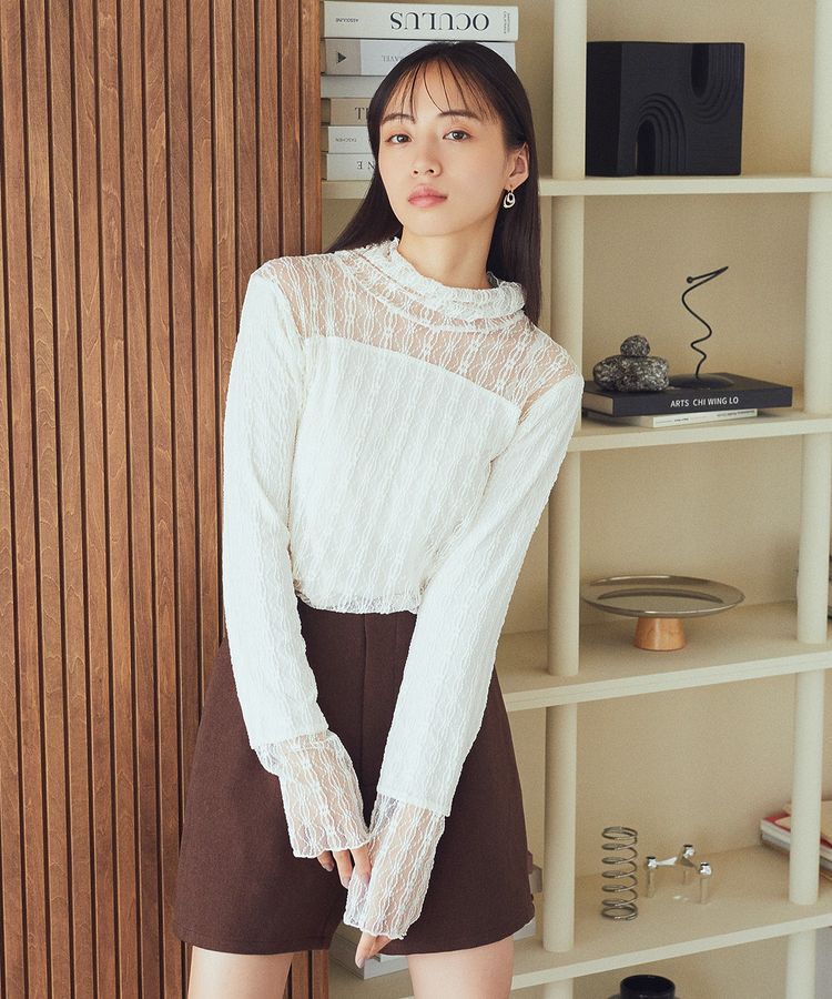 earth music&ecology「あったかレースプルオーバー」|Tシャツ・カットソー|