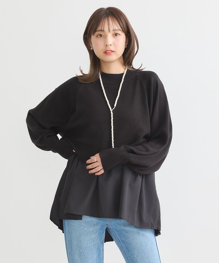 earth music&ecology「ドッキングプリーツニット」|ニット・セーター|