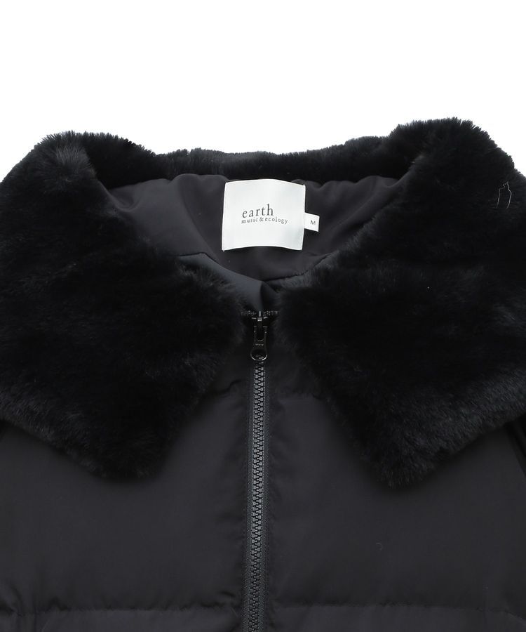 earth music&ecology「フードファー中綿ショートコート」|ブルゾン・スタジャン|