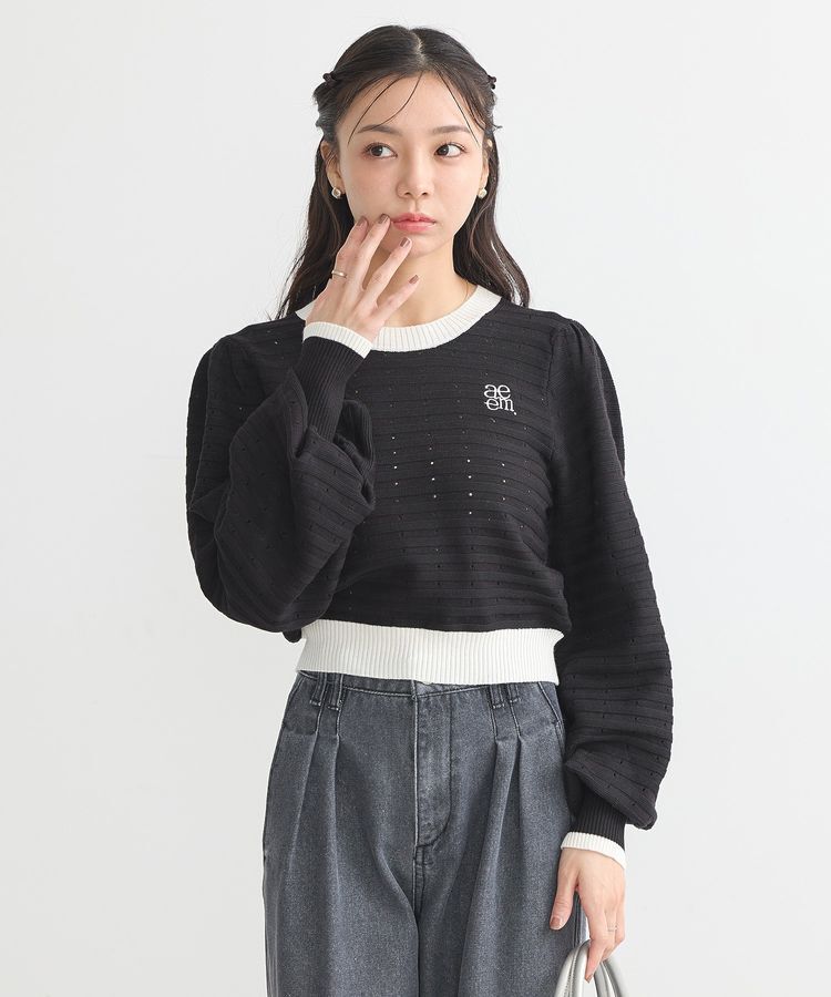 earth music&ecology「配色バックリボンプルオーバー」|ニット・セーター|