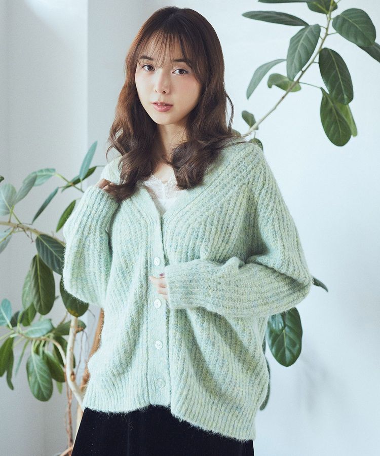 earth music&ecology「ふわふわMIXヤーンカーディガン」|カーディガン|