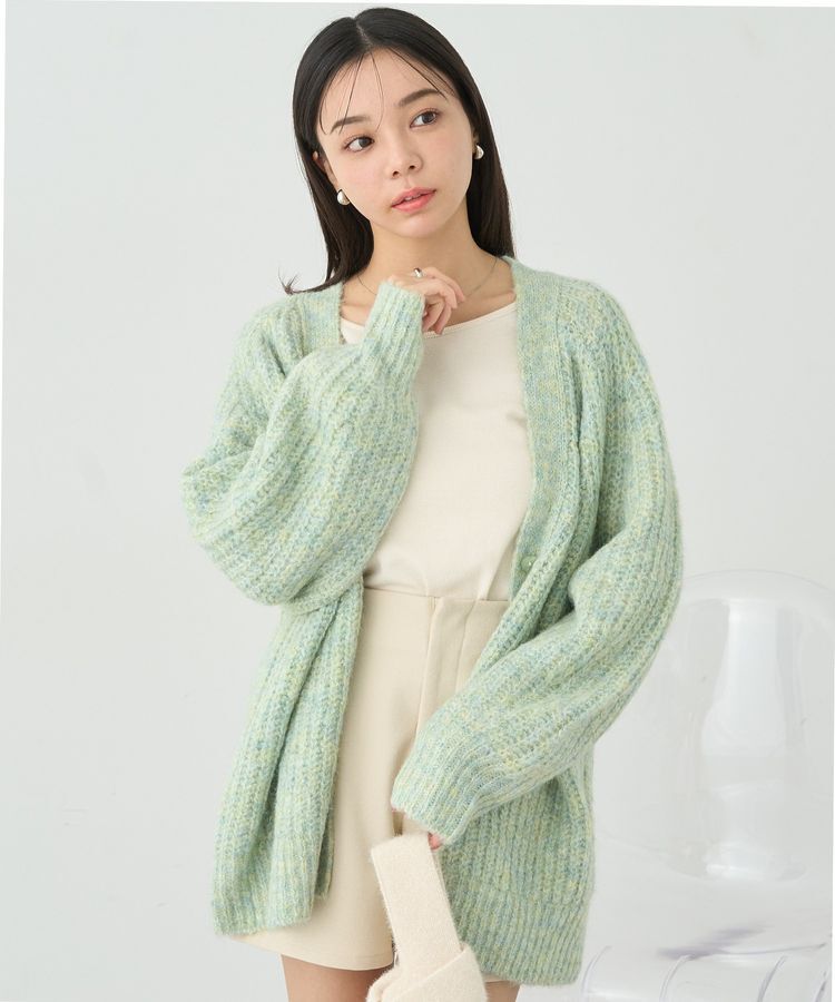 earth music&ecology「ふわふわMIXヤーンカーディガン」|カーディガン|