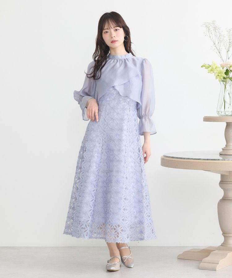 earth music&ecology「SET2点シアーブラウス＋3Dレースワンピース」|ワンピース|Sax
