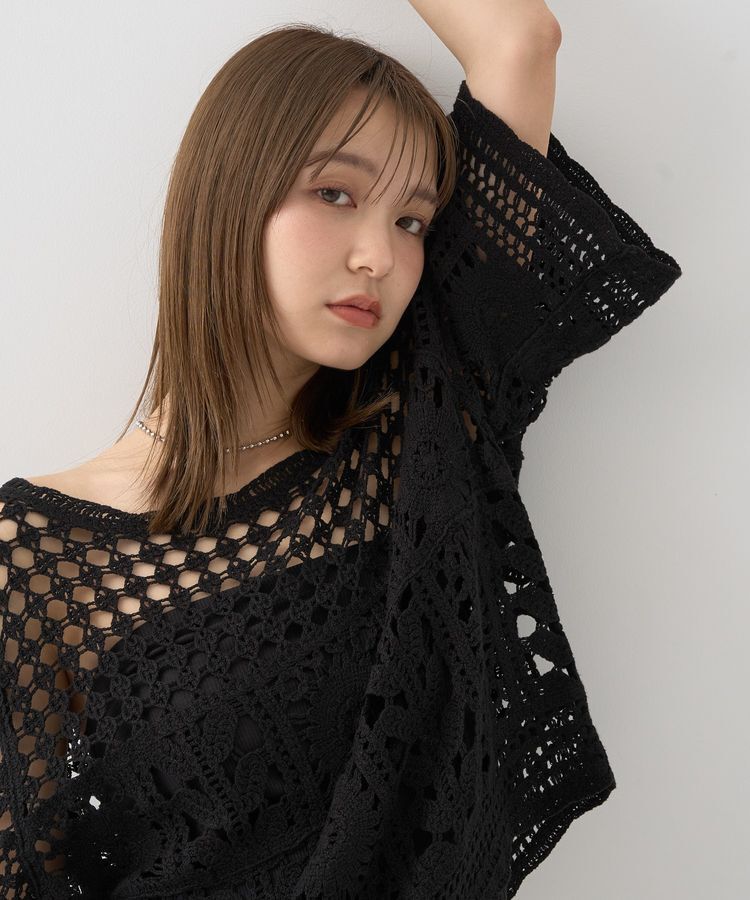 earth music&ecology「クロシェ風プルオーバー」|Tシャツ・カットソー|