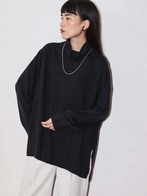  「ソフトタッチタートルニットチュニック」|ニット・セーター|