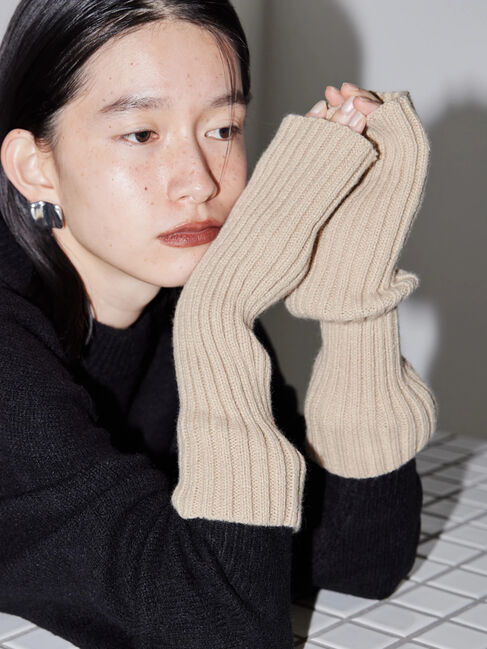  「リブアームウォーマー」|その他|ベージュ