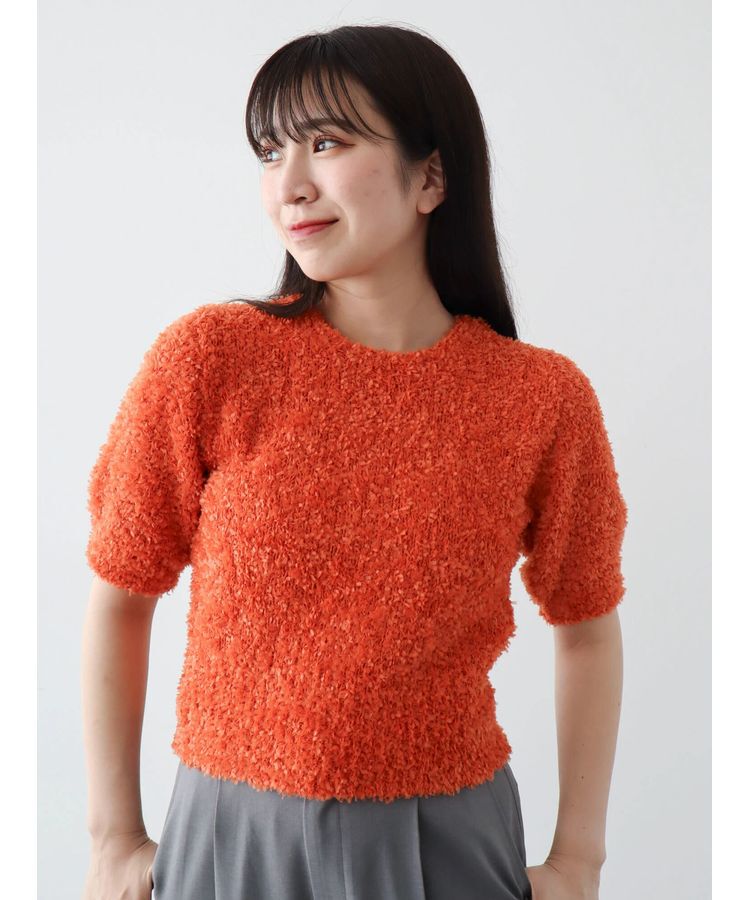 Green Parks「テープヤーン半袖ニットプルオーバー」|ニット・セーター|