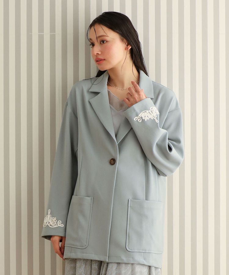 Green Parks「・ELENCARE DUE 袖コード刺繍ジャケット」|テーラードジャケット|