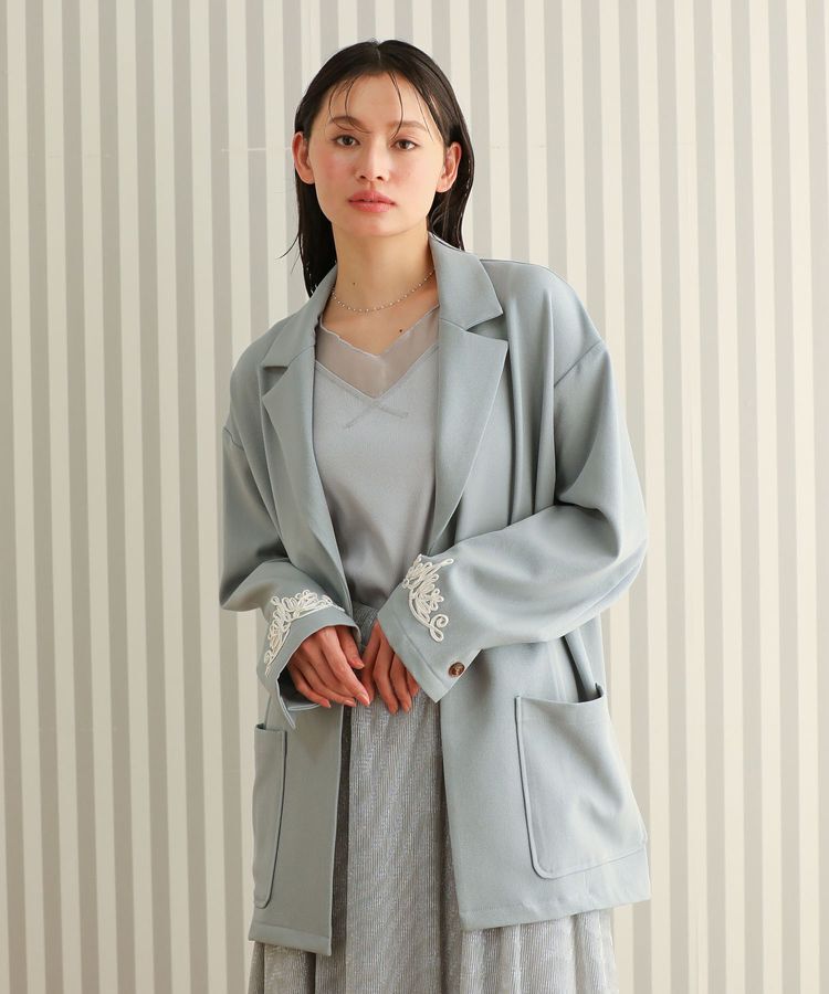 Green Parks「・ELENCARE DUE 袖コード刺繍ジャケット」|テーラードジャケット|