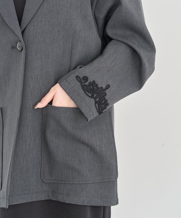 Green Parks「・ELENCARE DUE 袖コード刺繍ジャケット」|テーラードジャケット|