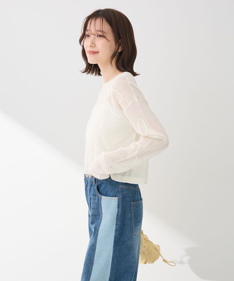 Green Parks「・ANDSEARCH コード刺繍シアーニット」|ニット・セーター|