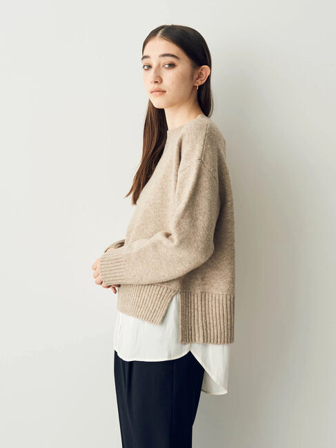 YECCA VECCA「シャツレイヤードニット」|ニット・セーター|