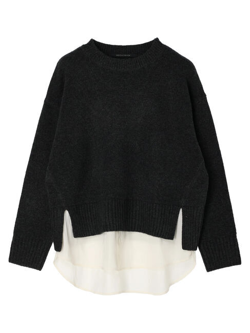 YECCA VECCA「シャツレイヤードニット」|ニット・セーター|