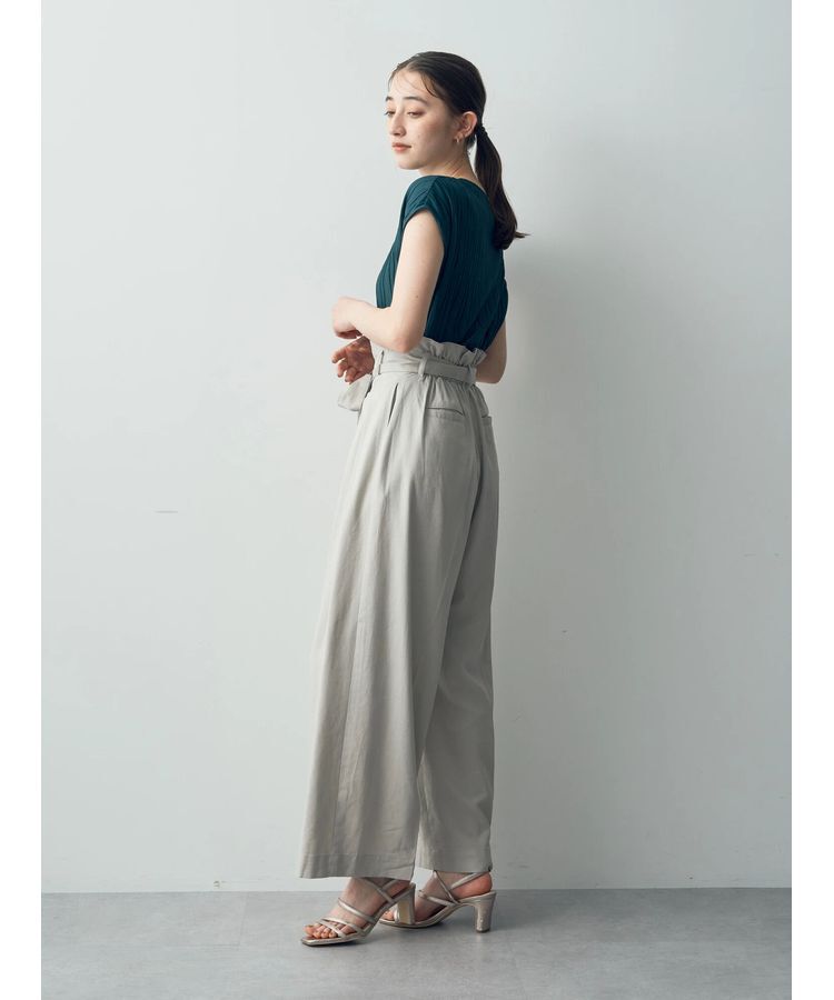 YECCA VECCA「ハイウエストリボンワイドパンツ」|その他|