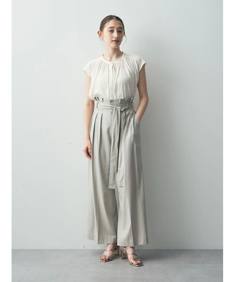 YECCA VECCA「ハイウエストリボンワイドパンツ」|その他|