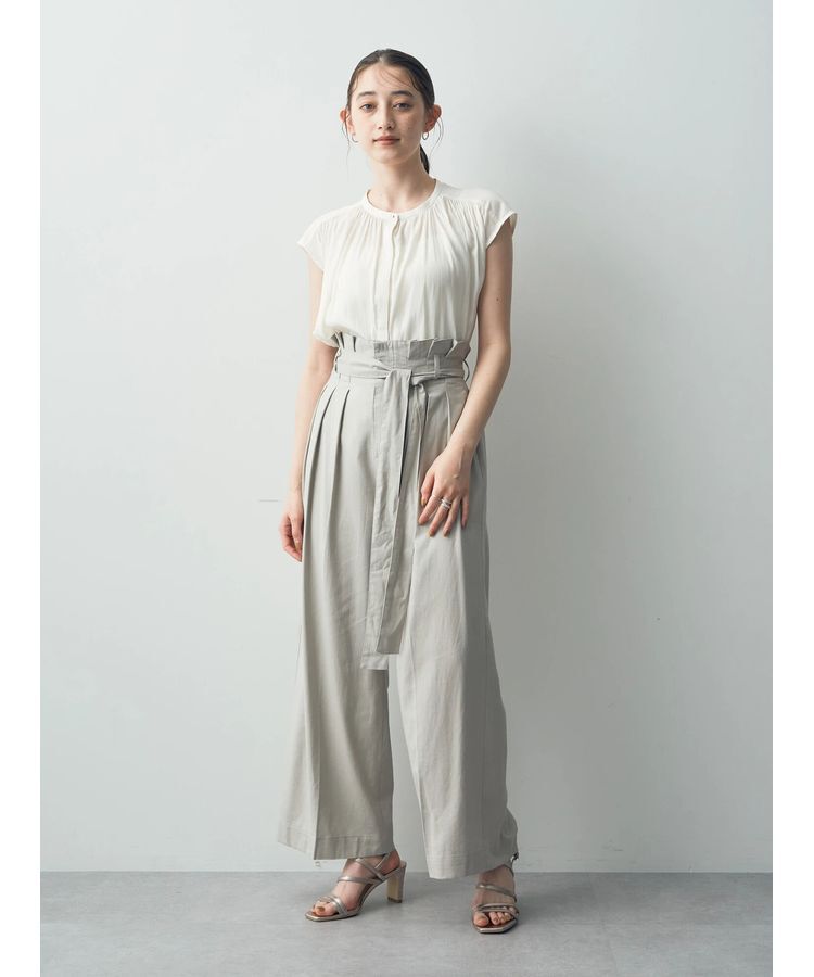 YECCA VECCA「ハイウエストリボンワイドパンツ」|その他|