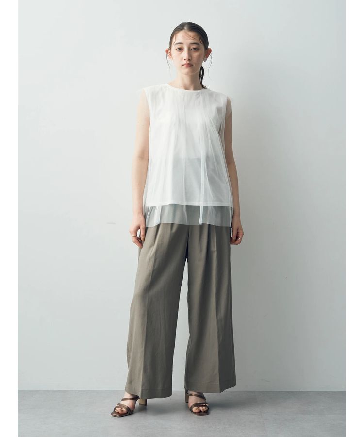 YECCA VECCA「ハイウエストリボンワイドパンツ」|その他|