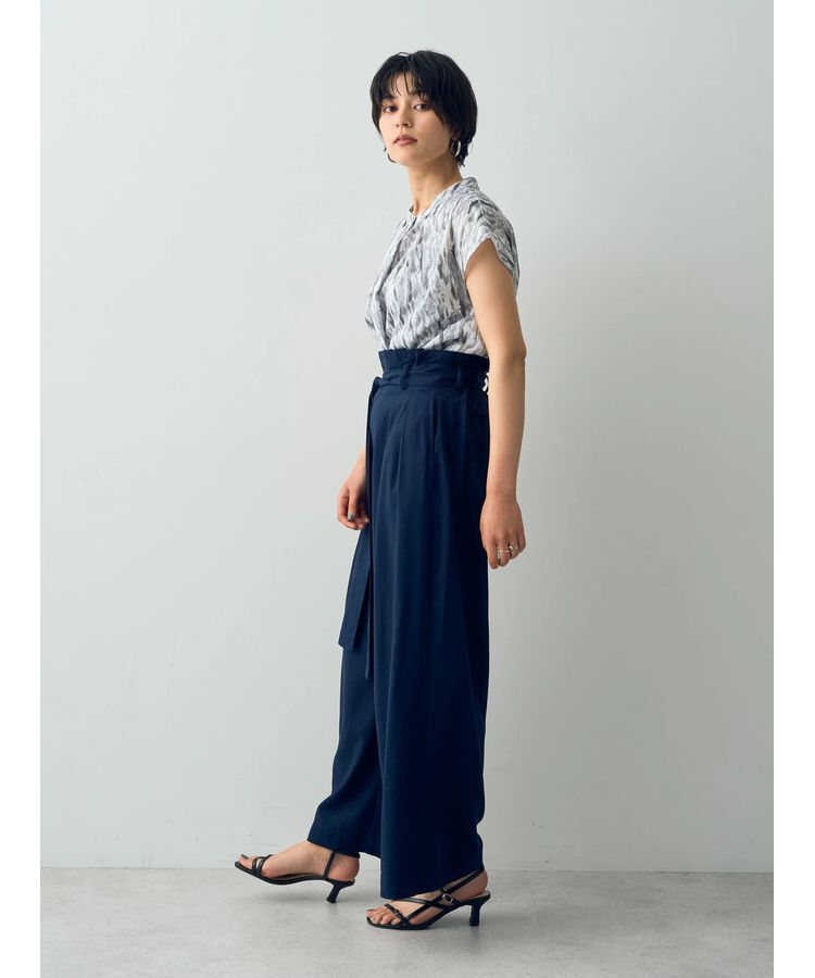 YECCA VECCA「ハイウエストリボンワイドパンツ」|その他|