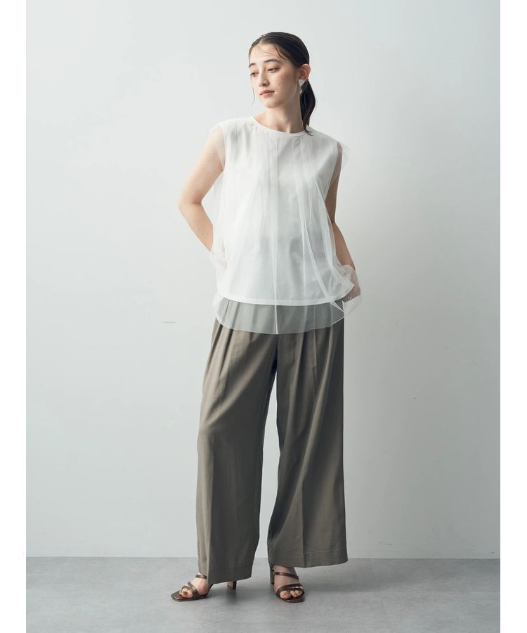 YECCA VECCA「ハイウエストリボンワイドパンツ」|その他|