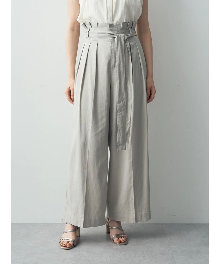 YECCA VECCA「ハイウエストリボンワイドパンツ」|その他|