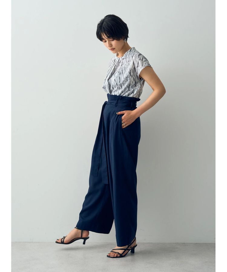 YECCA VECCA「ハイウエストリボンワイドパンツ」|その他|