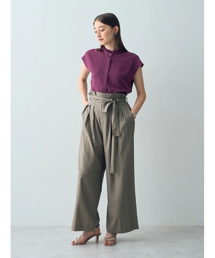 YECCA VECCA「ハイウエストリボンワイドパンツ」|その他|