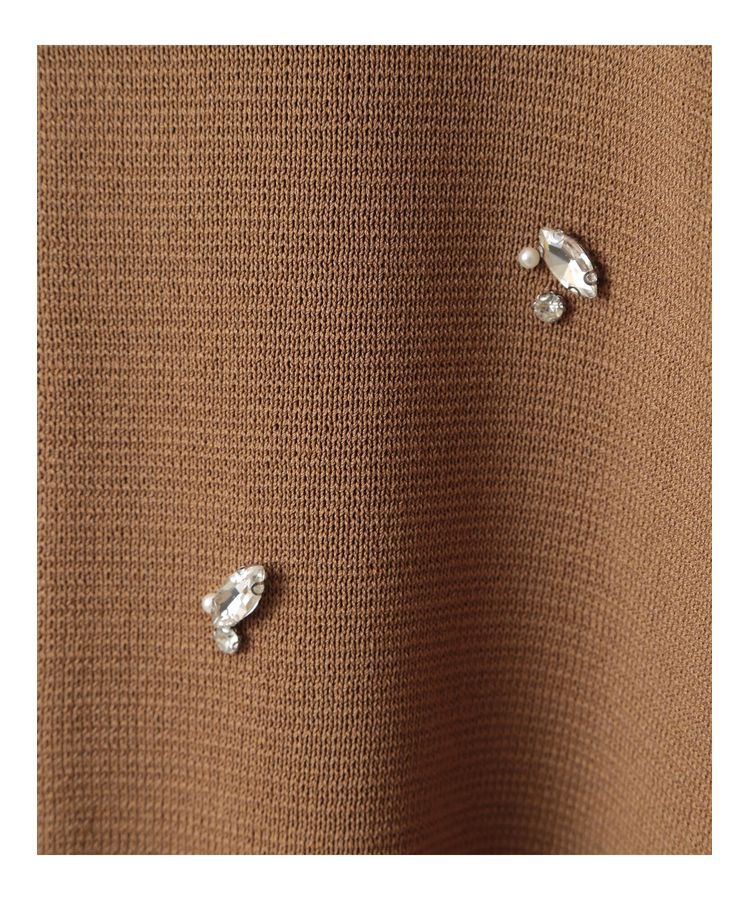 YECCA VECCA「ビジューZIPニットジャケット」|カーディガン|