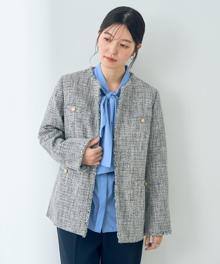 YECCA VECCA「金釦ツイードジャケット」|テーラードジャケット|
