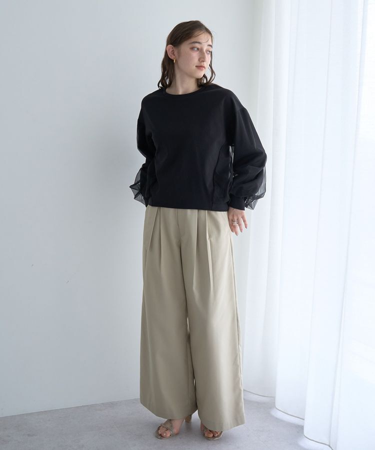 YECCA VECCA「チュールMIXプルオーバー」|Tシャツ・カットソー|