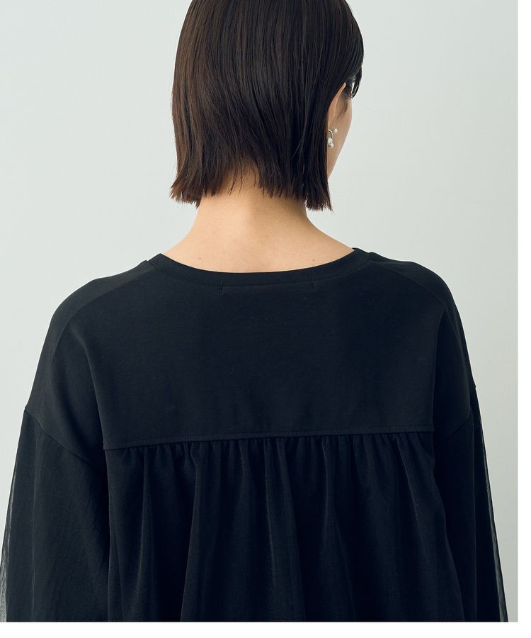 YECCA VECCA「チュールMIXプルオーバー」|Tシャツ・カットソー|