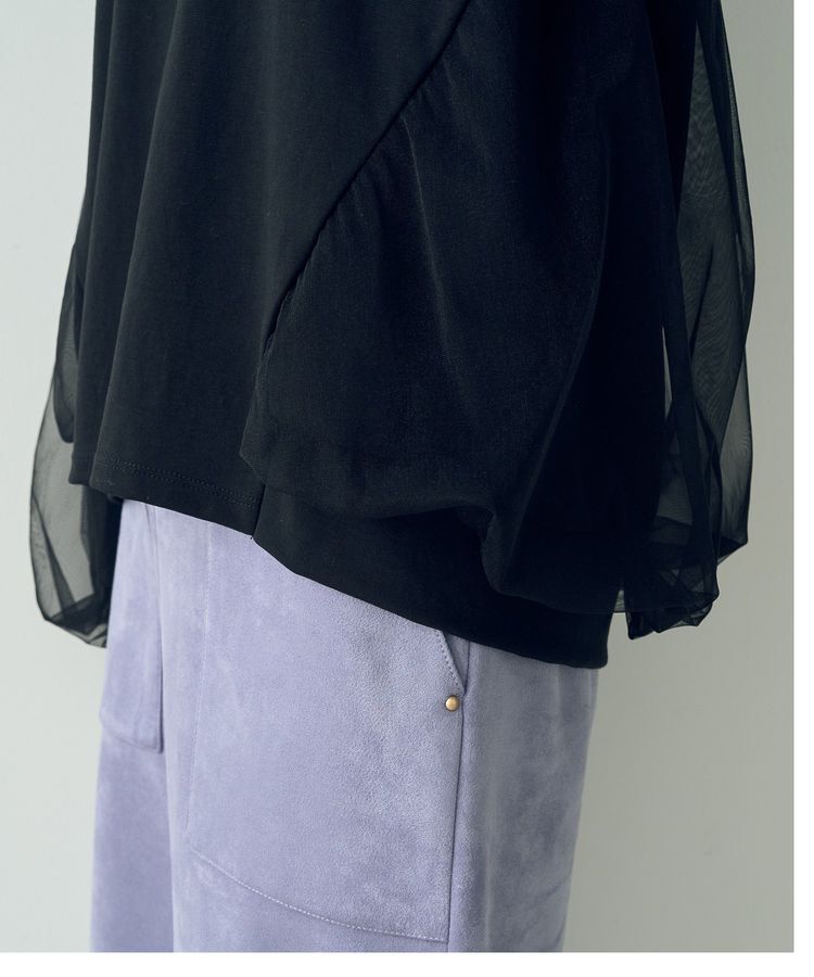 YECCA VECCA「チュールMIXプルオーバー」|Tシャツ・カットソー|