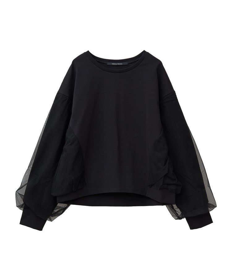 YECCA VECCA「チュールMIXプルオーバー」|Tシャツ・カットソー|
