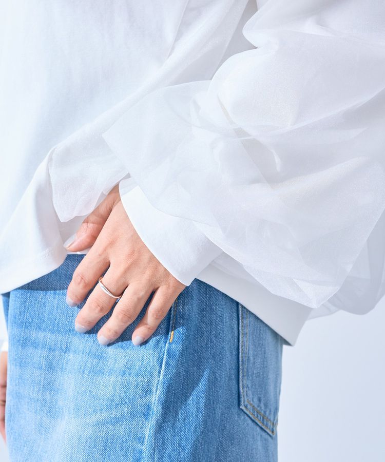 YECCA VECCA「チュールMIXプルオーバー」|Tシャツ・カットソー|