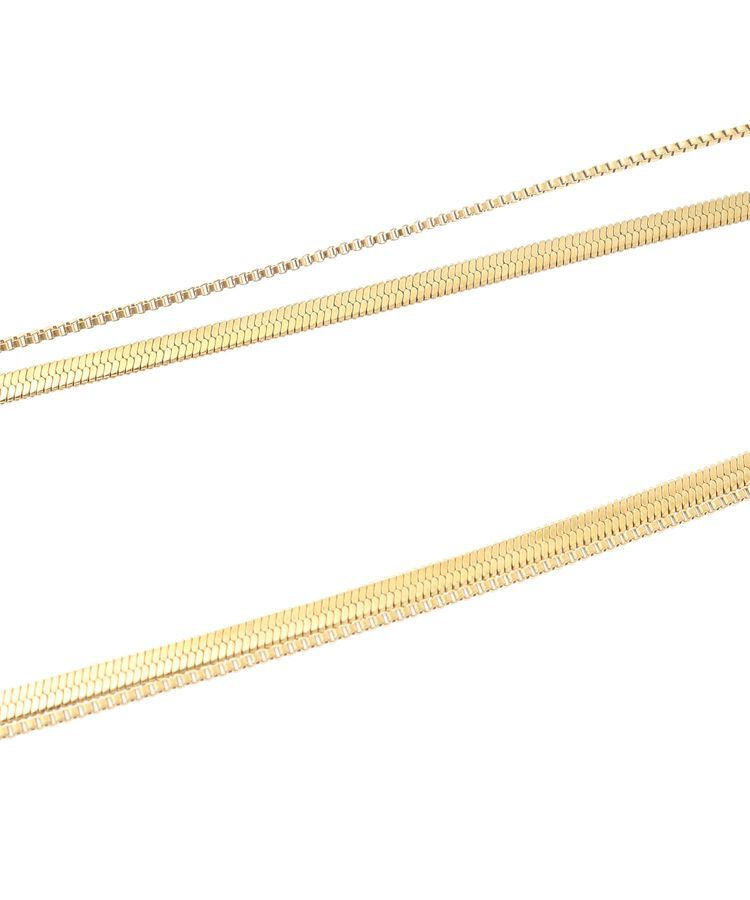 YECCA VECCA「2連スネークチェーンステンレスネックレス」|ネックレス|