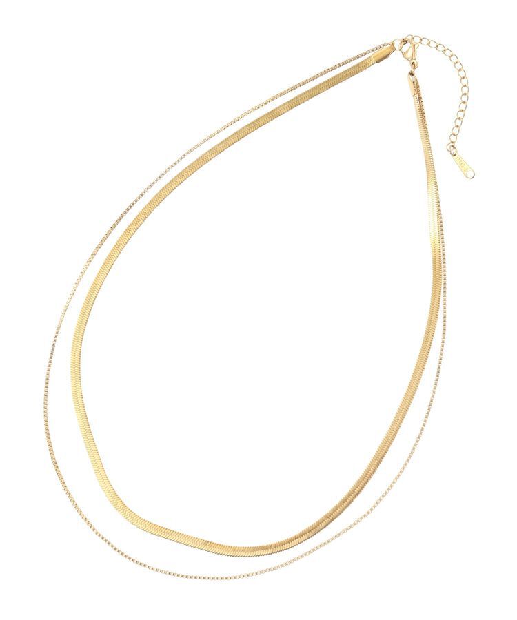 YECCA VECCA「2連スネークチェーンステンレスネックレス」|ネックレス|