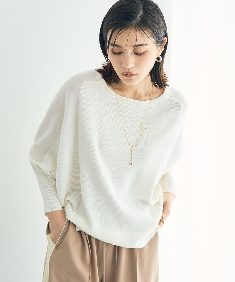 YECCA VECCA「リブMIXドルマンニット」|ニット・セーター|Off White