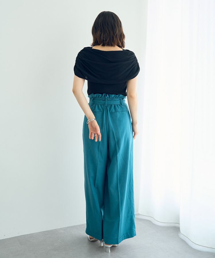 YECCA VECCA「ベルテッドリネン混ワイドパンツ」|その他|