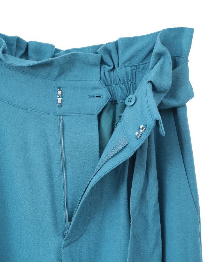 YECCA VECCA「ベルテッドリネン混ワイドパンツ」|その他|