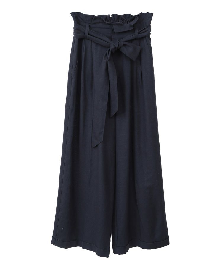 YECCA VECCA「ベルテッドリネン混ワイドパンツ」|その他|