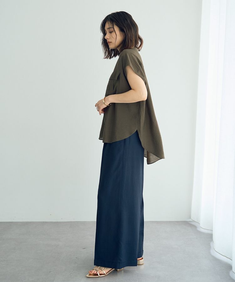 YECCA VECCA「ベルテッドリネン混ワイドパンツ」|その他|