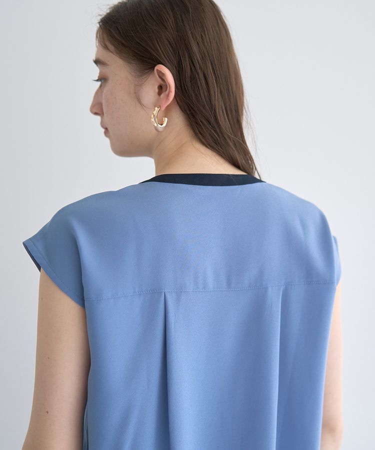 YECCA VECCA「配色タックデザインブラウス」|シャツ・ブラウス|