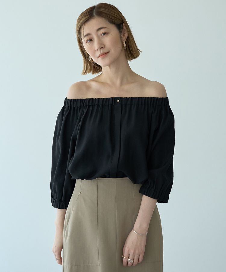 YECCA VECCA「2wayギャザーブラウス」|シャツ・ブラウス|
