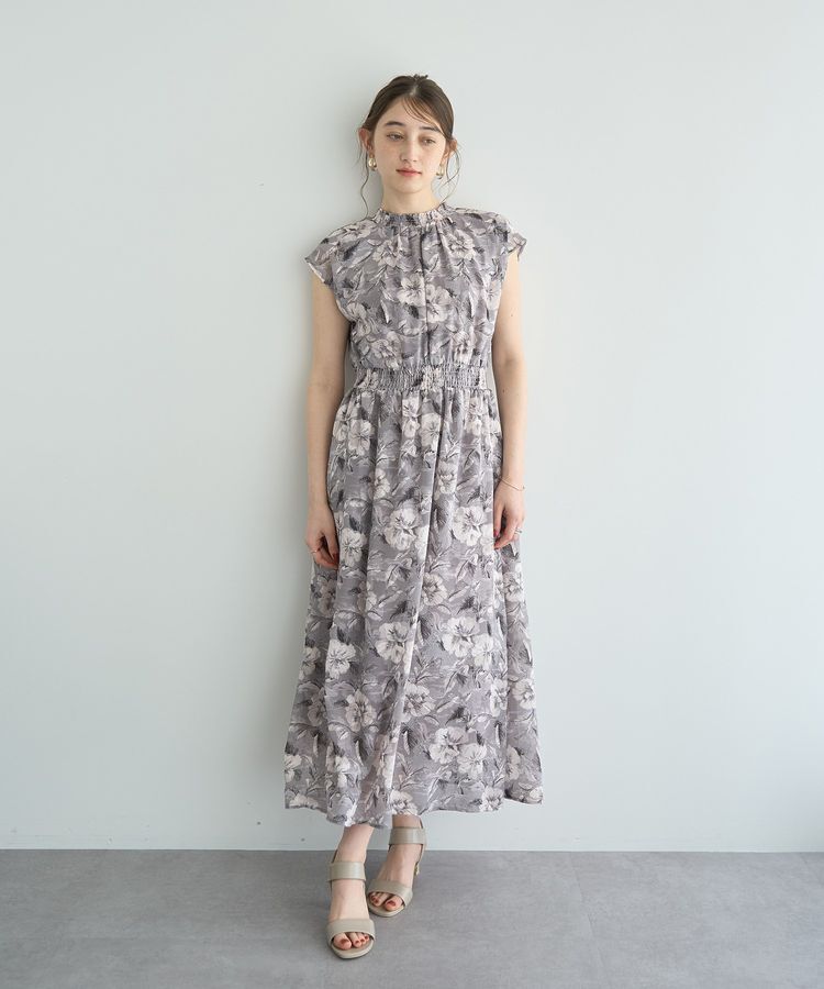 YECCA VECCA「シアージャガードフラワー柄ワンピース」|ワンピース|