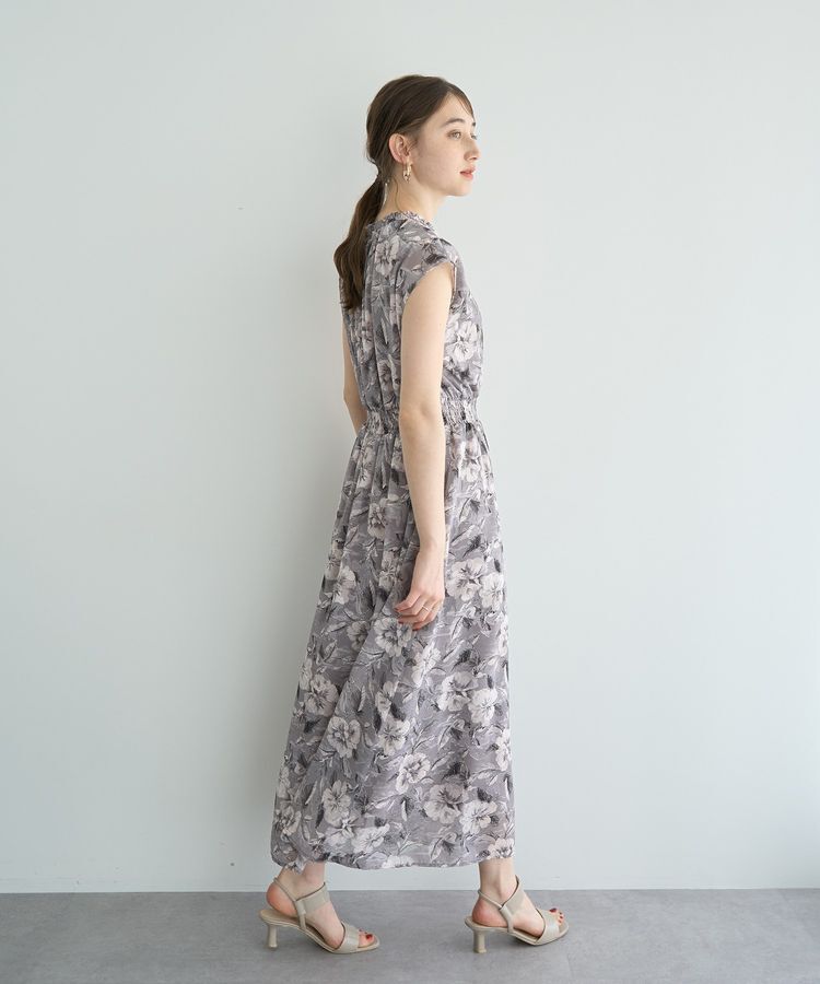 YECCA VECCA「シアージャガードフラワー柄ワンピース」|ワンピース|