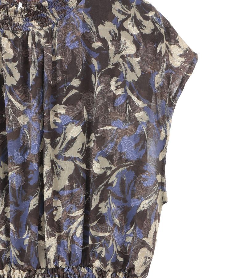 YECCA VECCA「シアージャガードフラワー柄ワンピース」|ワンピース|