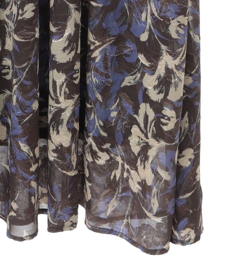 YECCA VECCA「シアージャガードフラワー柄ワンピース」|ワンピース|