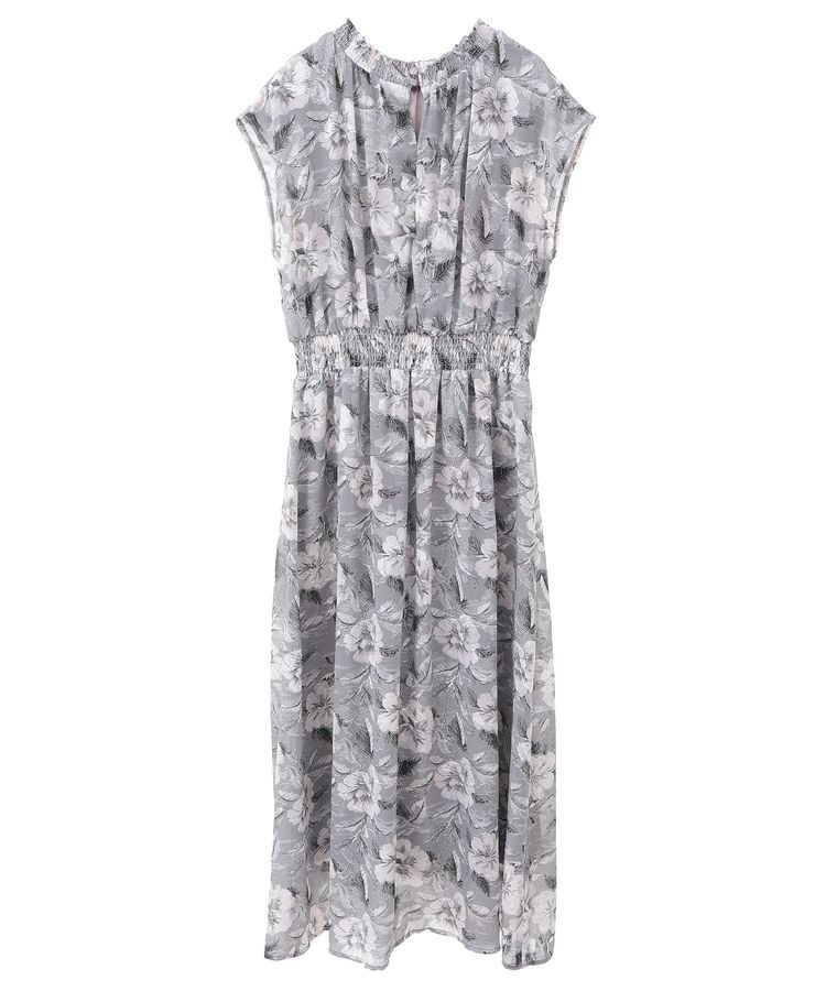 YECCA VECCA「シアージャガードフラワー柄ワンピース」|ワンピース|