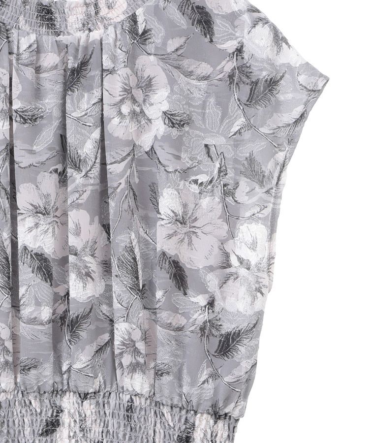 YECCA VECCA「シアージャガードフラワー柄ワンピース」|ワンピース|